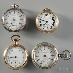 Four Open Face Waltham Watches