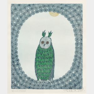 Keiko Minami (Japanese, 1911-2004) Horned Owl.