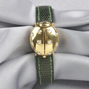 18kt Gold and Diamond Covered Wristwatch, Verney