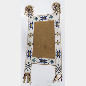 Plains Trade Cloth and Beaded Hide Saddle Blanket