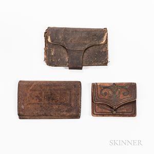 Three Early Leather Wallets