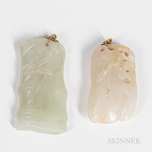 Two Celadon Jade Pendants