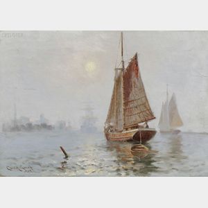 Charles Henry Grant (American, 1866-1939) Sailboats in Morning Fog.