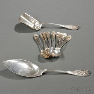 Eleven Pieces of Tiffany & Co. Japanese Pattern Sterling Silver Flatware