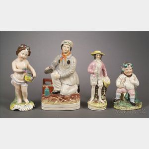 Four Staffordshire Character Figures