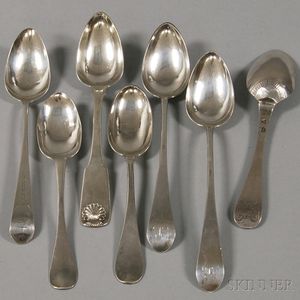 Seven Coin Silver Serving/Tablespoons