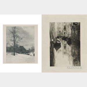 Alfred Stieglitz (American, 1864-1946) Four Photogravures: A Winter Sky, Central Park