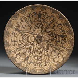 Apache Coiled Pictorial Basketry Tray