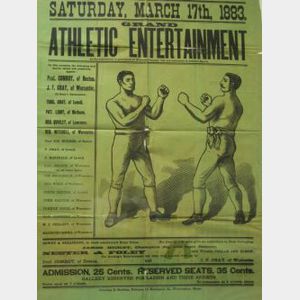 1883 Worcester, Massachusetts Boxing Broadside