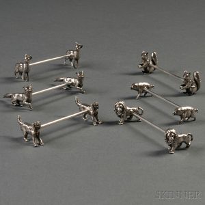 Six WMF Animal-form Silver-plated Knife Rests
