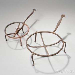 Wrought Iron Revolving Broiler and Concave Trivet