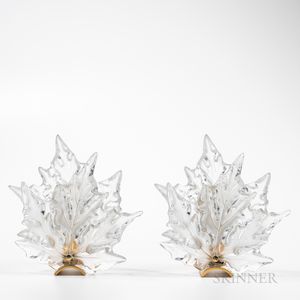 Pair of Lalique Champs-Elysees Wall Sconces