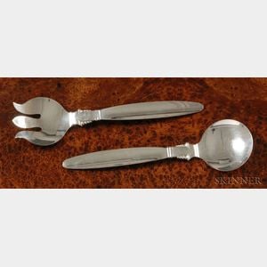 English Silver Mfg. Corp. Silver Plated Salad Spoon and Fork