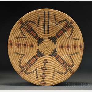 Navajo Polychrome Pictorial Basketry Tray