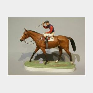 Royal Worcester Porcelain Horse and Jockey Figure The Winner.