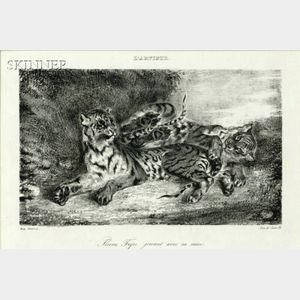 After Eugène Delacroix (French, 1798-1863) Jeune Tigre Jouant avec sa Mère