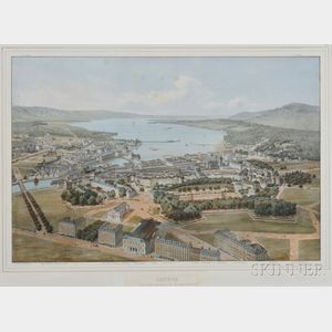 Geneva, View. Alfred Guesdon (1808-1876).