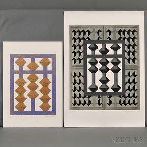 Yoshio Sekine (1922-1985),Two Silkscreens