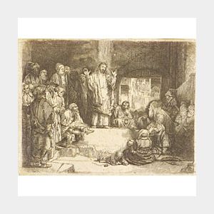 Rembrandt Harmensz van Rijn (Dutch, 1606-1669) Christ Preaching (La Petite Tombe)