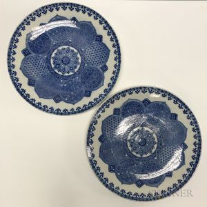 Pair of Blue and White Chargers