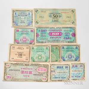 Group of Allied Military Currency Notes