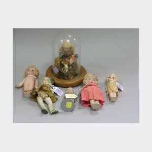 Group of Six All Bisque Dolls