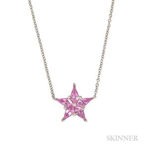 Platinum and Pink Sapphire Pendant, Tiffany & Co.