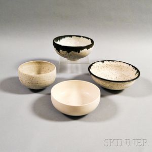 Four Jessie Lim Glazed Stoneware Bowls