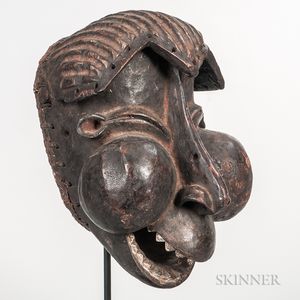 Cameroon-style Carved Wood Face Mask