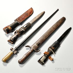 Group of World War II-era Knives and Bayonets
