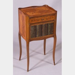 Louis XV Style Fruitwood Inlaid Marquetry Side Table