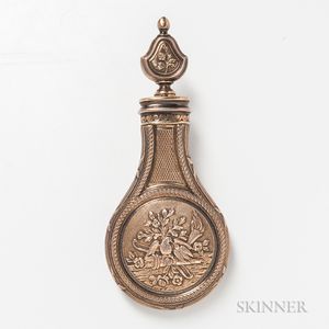 Engraved French Gilt-silver Scent Bottle