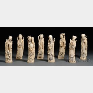 Set of Eight Ivory Figures
