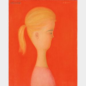 Antonio Bueno (Italian, 1918-1984) Portrait of a Blonde Woman in Profile