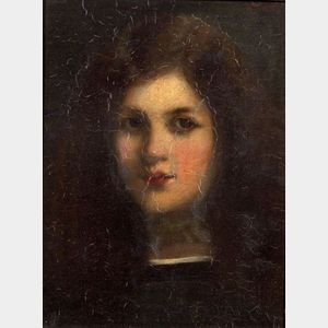 Anglo/American School, 19th Century Portrait of a Young Girl