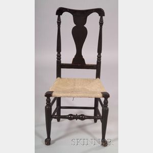 Queen Anne Black-painted Yokeback Side Chair