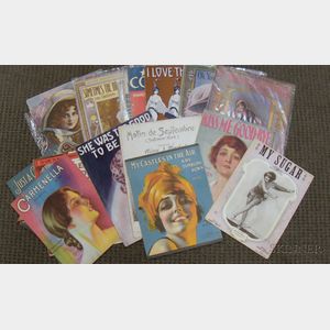 Twenty Pieces of Early 20th Century Pretty Girls Illustrated Sheet Music.