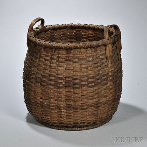 Large Two-handled Woven Splint Basket