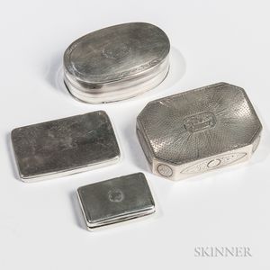 Four George III Sterling Silver Boxes