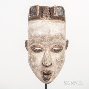Adouma-style Carved Wood Face Mask