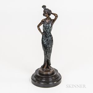 Bronze "Clara" Statue on a Marble Base