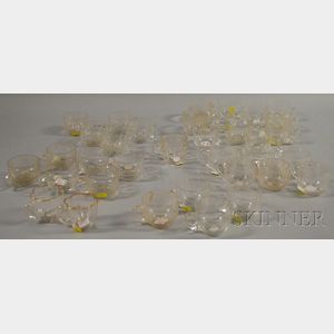 Thirty-five Colorless Glass Punch Cups