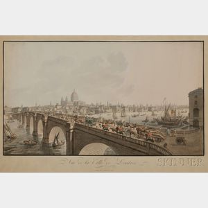 View of London from Waterloo Bridge. Joseph Schutz after Friedrich Runk, Vue de la Ville de Londres
