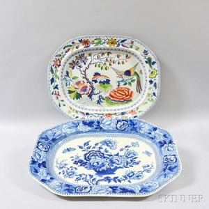 Gaudy Welsh and Blue and White Transfer-decorated Platters