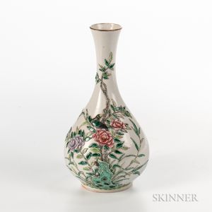 Enameled and White-glazed Vase
