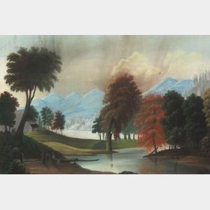 American School, 19th Century Mountain River Landscape.