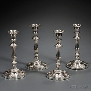Four George III Sterling Silver Candlesticks