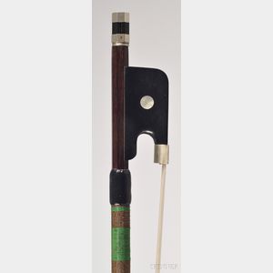 French Nickel Mounted Violoncello Bow, Bazin School