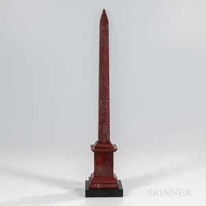 Grand Tour Rosso Antico Marble Model of the Lateran Obelisk