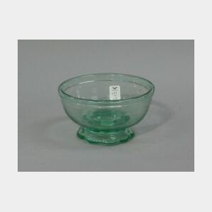 Light Aqua Footed Blown Glass Bowl.